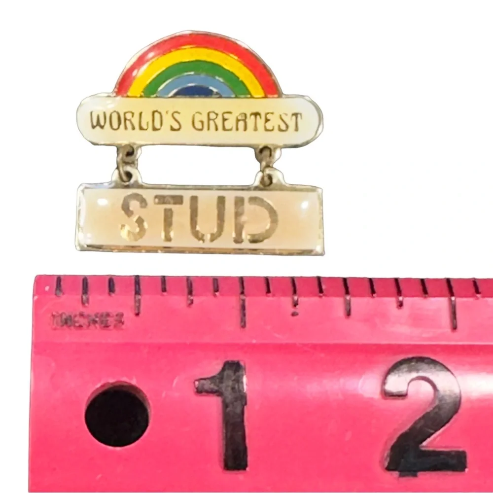 💖2 FOR $20 💖 Vintage Art Nouveaux Centennia 1979 World’s Greatest Stud Rainbow - Picture 12 of 16